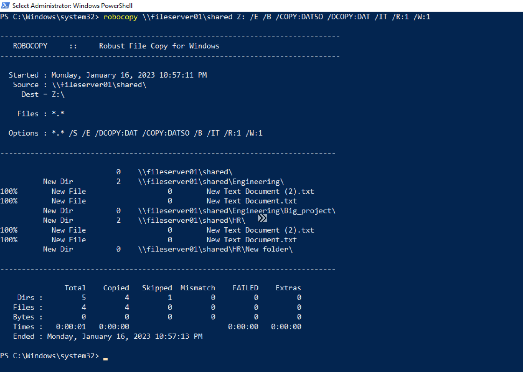 Migrate to Azure Files using Robocopy