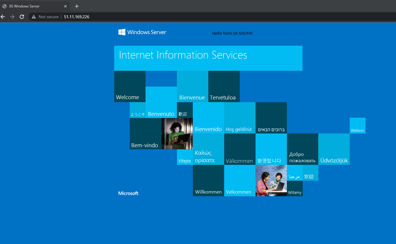 Testing out Cross-Region Azure Load Balancer