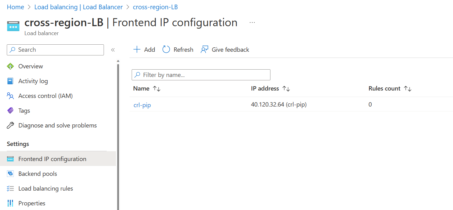 Testing out Cross-Region Azure Load Balancer