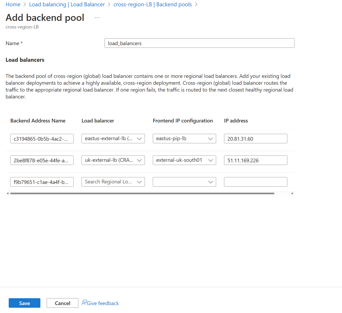 Testing out Cross-Region Azure Load Balancer