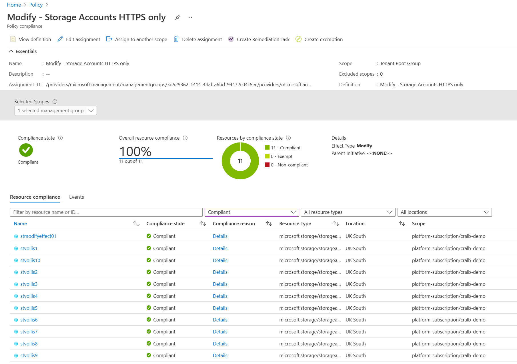 Testing out Azure Policies Modify Effect