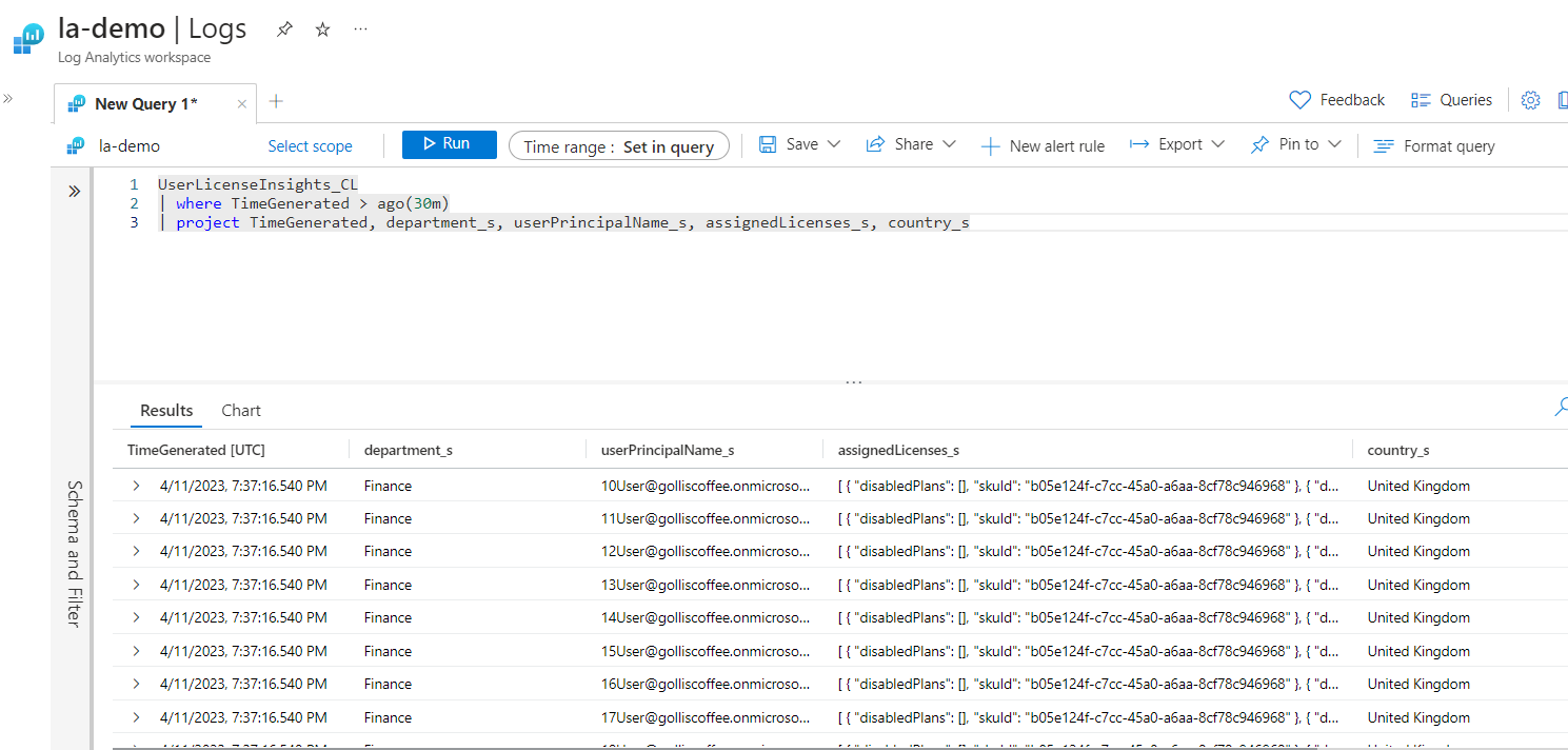 Creating a user licensing Azure Workbook using Azure Logic Apps and Log Analytics.