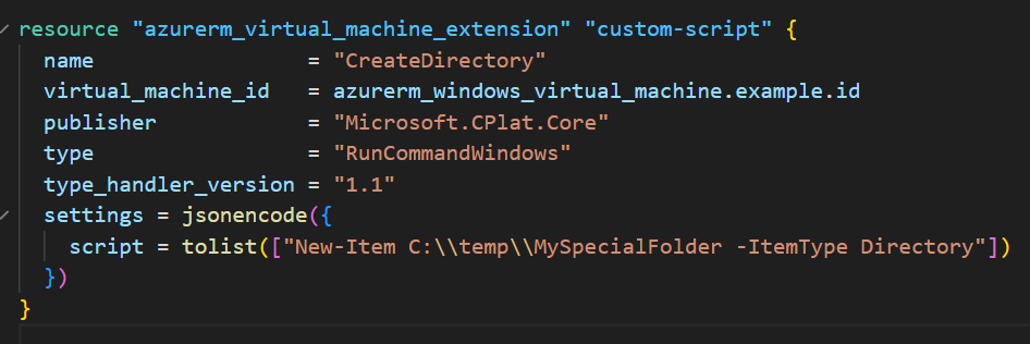 Running commands on your virtual machines using VM extensions in Terraform