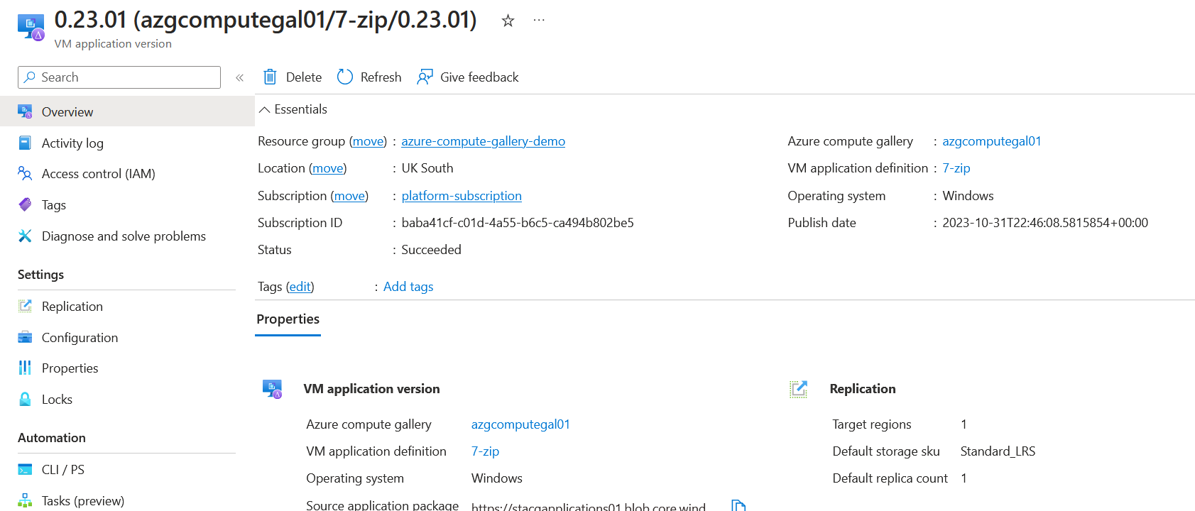 Using VM applications and Azure Policy to deploy applications.