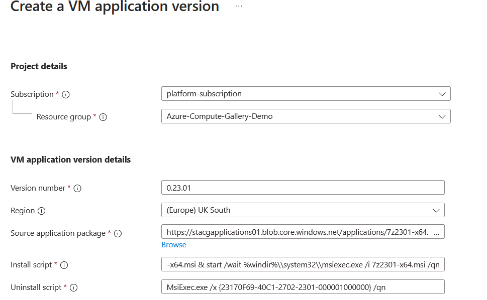 Using VM applications and Azure Policy to deploy applications.