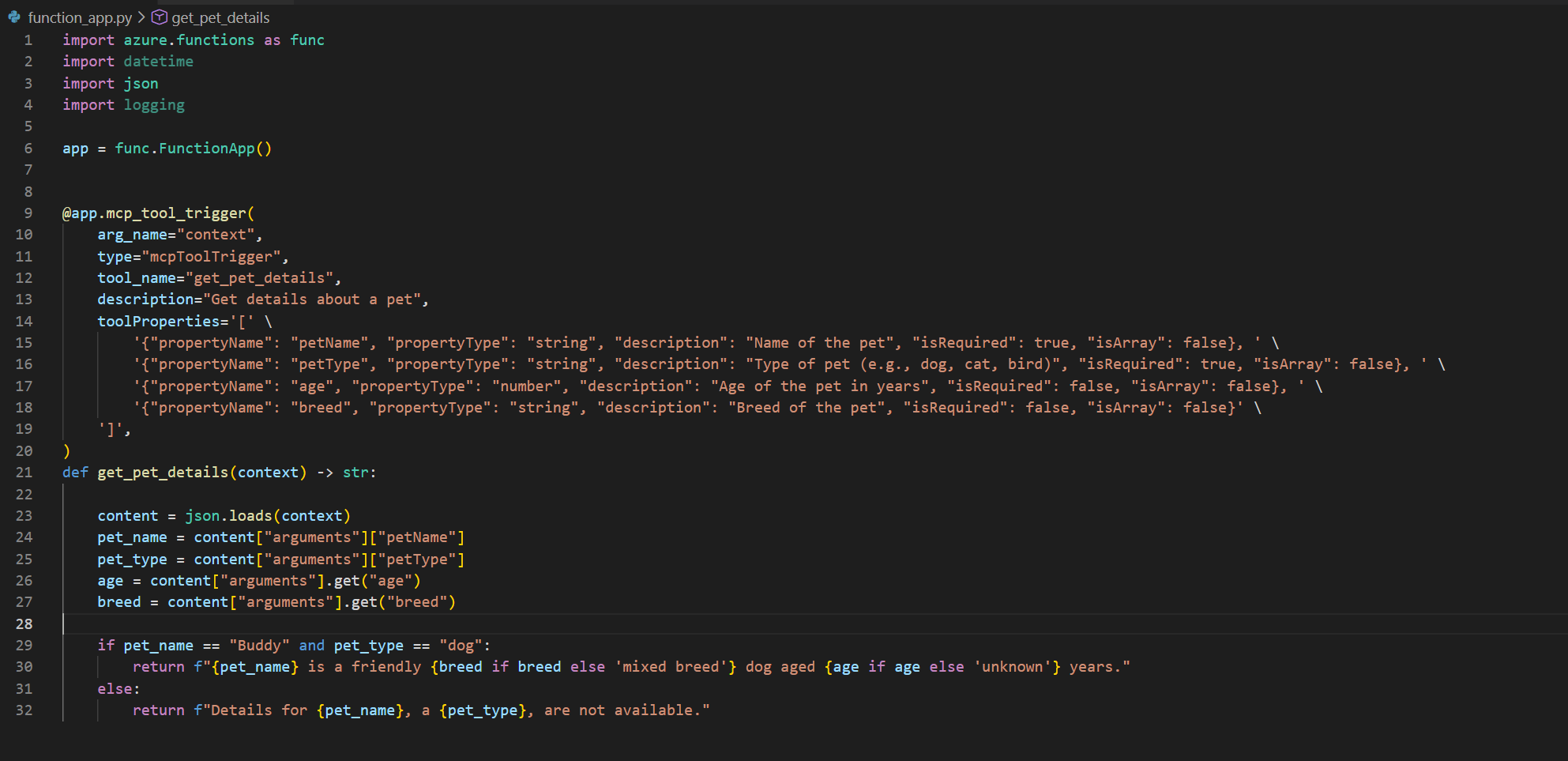 Using the MCP extension in Azure Functions